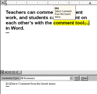 commenting in Word